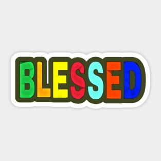 Blessed- Block and Cursive - Double-sided Sticker